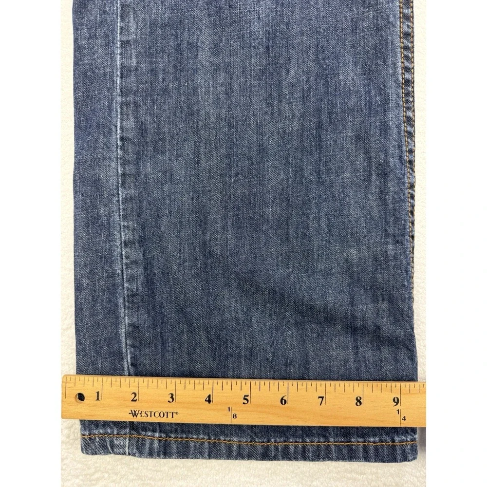 Levis 527 Jeans Men 36x30 Blue Slim Boot Distressed Whisker Denim Cowboy Western
